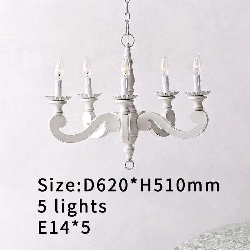 lustre bois blanc ampoules classique élégant suspension chambre enfant cuisine
