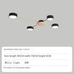 plafonnier moderne gris doré bois éclairage led nordique minimaliste chambre salon