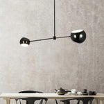 suspension lumineuse moderne sphères métalliques noir opalescent led 110v 220v semi encastrée tactile