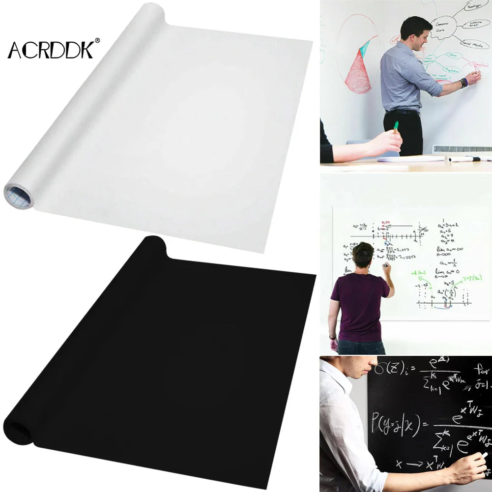 tableau blanc effaçable autocollant moderne sticker peinture enseignement rouleau papier marqueur 200cm 45cm