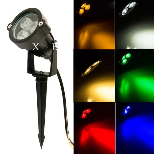 projecteur led jardin extérieur noir mat piquet câble pelouse terrasse