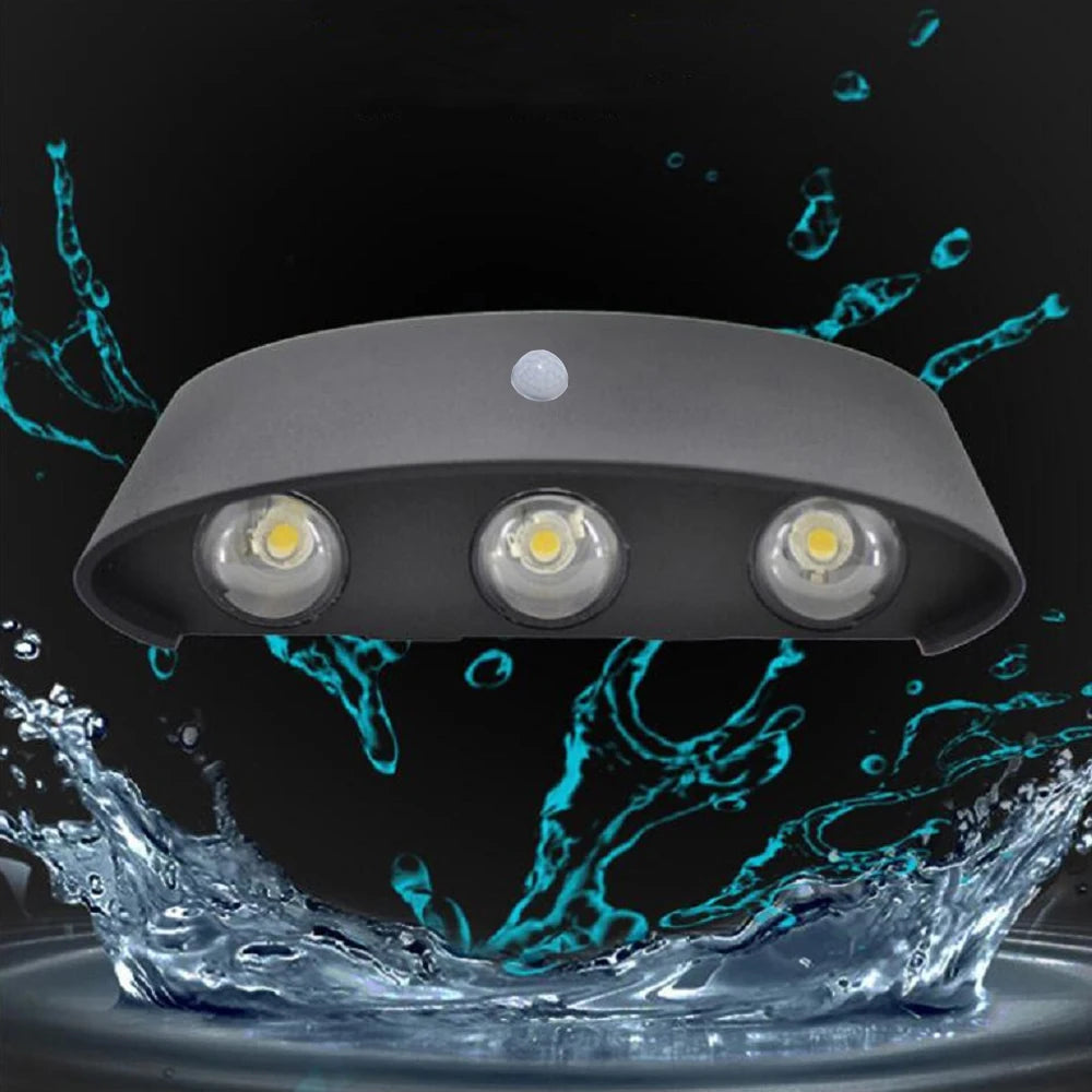 lampe murale led moderne blanc sensibilité mouvement étanche réglable intérieur extérieur