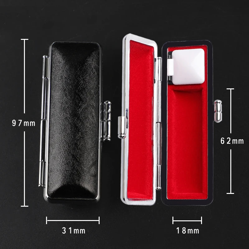 boîte rangement stylos simili cuir clics métalliques classique couleur bleue rouge marron