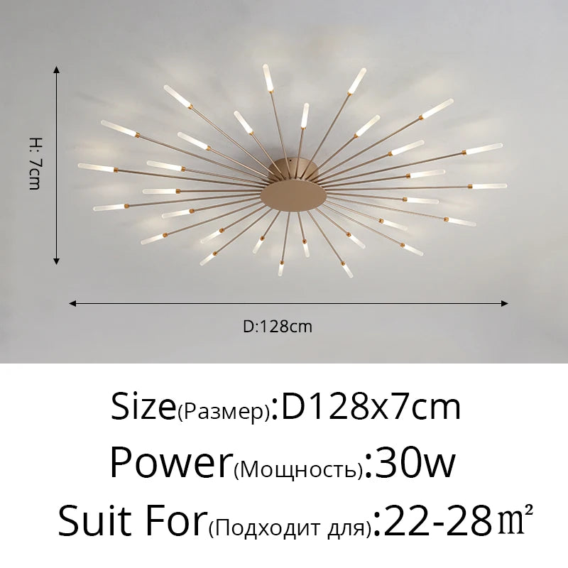 plafonnier moderne or noir lumineux acier alimentation électrique flux lumineux élevé chambre salon
