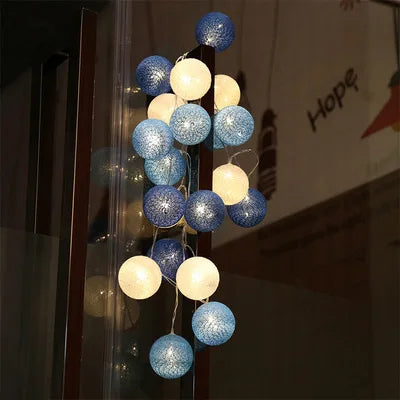 guirlande lumineuse led coton texturé moderne rose blanc bleu vert violet halloween noël chambre