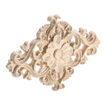 applique murale bois sculpté motif floral baroque fixation meuble porte mur decoration maison 15x10.5cm
