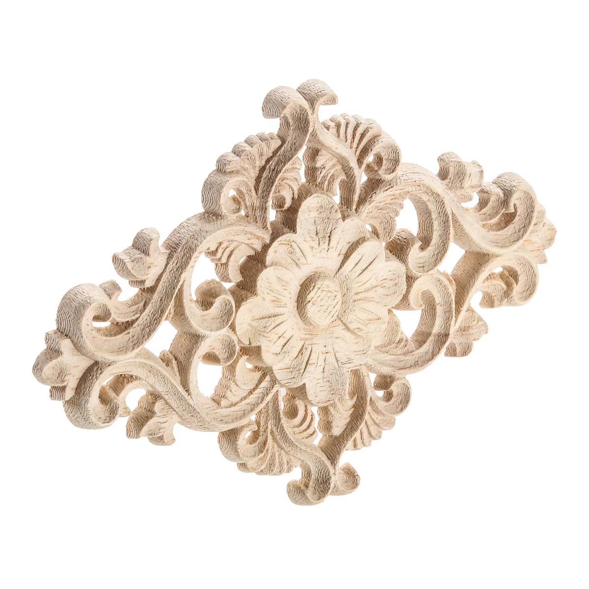 applique murale bois sculpté motif floral baroque fixation meuble porte mur decoration maison 15x10.5cm