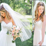 voile mariage femme blanc motif floral élégant polyester monocouche bord coupé accessoire personnalisable fixations