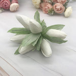 bouquet tulipes artificielles rose blanc jaune feuilles vertes décoration intérieure mariage anniversaire