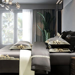 Housse de couette broderie chic gris