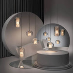 lampe suspendue moderne marbre blanche transparente salon chambre hallhôtel(touch screen)