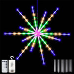 décoration noël étoile lumineuse multicolore moderne festive crochets télécommande led guirlande chambre festive