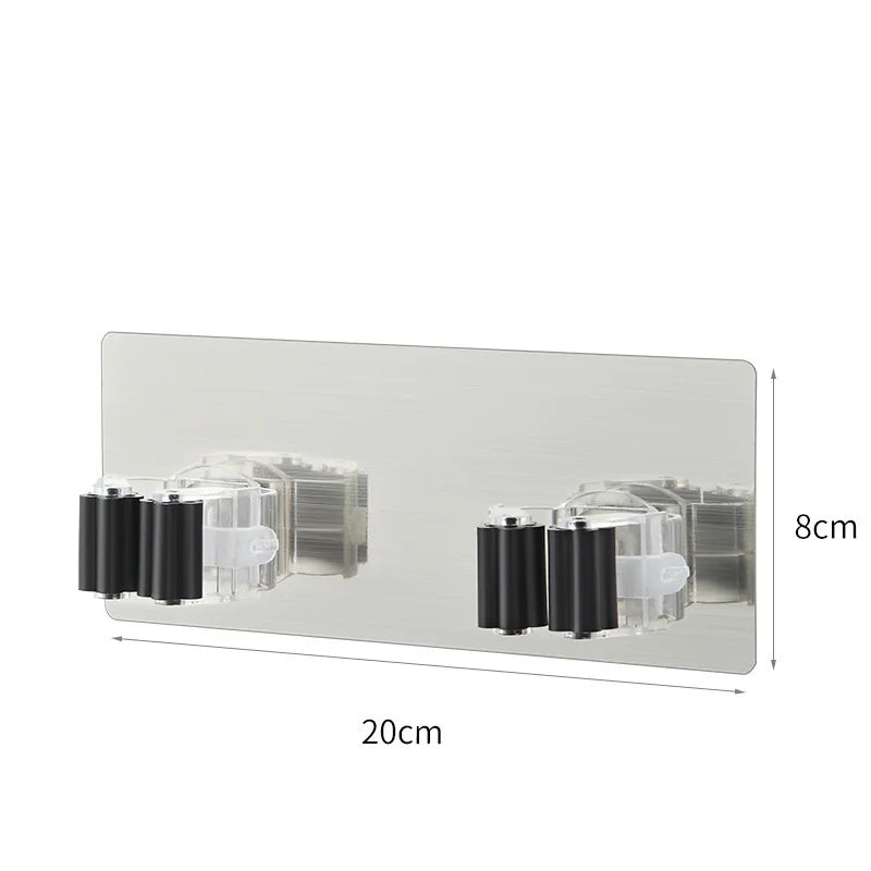 porte balai mural adhésif blanc gris vert moderne transparent pratique