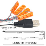 briques lego lumineuses vert bleu rouge blanc orange jaune rose usb câbles moderne ludique