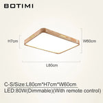 plafonnier moderne bois naturel finition lisse éclairage quotidien télécommande led minimaliste