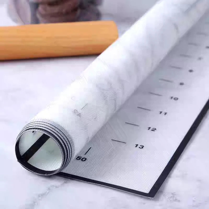 tapis silicone cuisson pâtisserie boules pâte rouleau bois farine évier centimètres