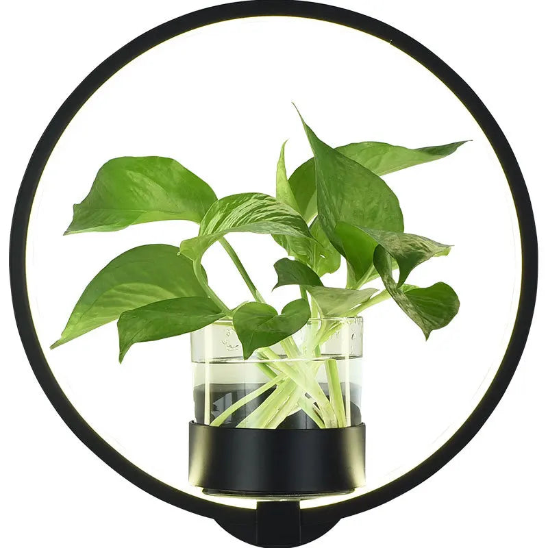 applique murale moderne minimaliste plante feuilles vertes nordique chambre cuisine entrée salle manger