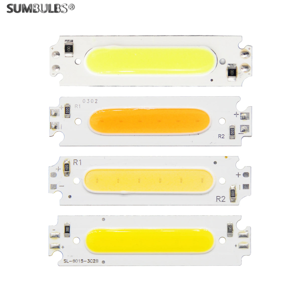 lampe led moderne 60x37mm orange bleu vert blanc connecteurs électriques 2000 lumens 20000h