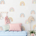 stickers muraux arc ciel multicolores enfants decoration moderne vinyle