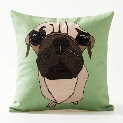 housse carrée coussin animal imprimé moderne zèbre oiseau chien vache multicolore