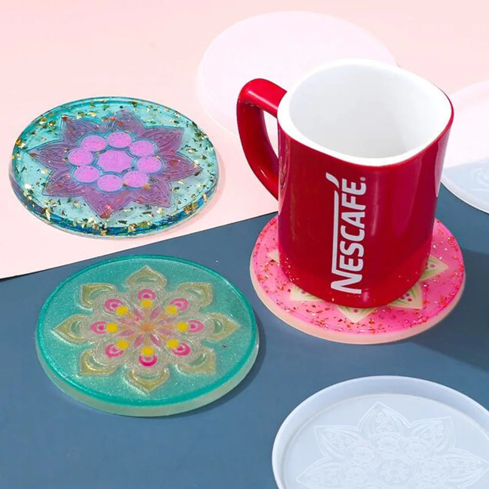 moulages silicones transparents coques fleurs motifs decoratifs table maison epoxy