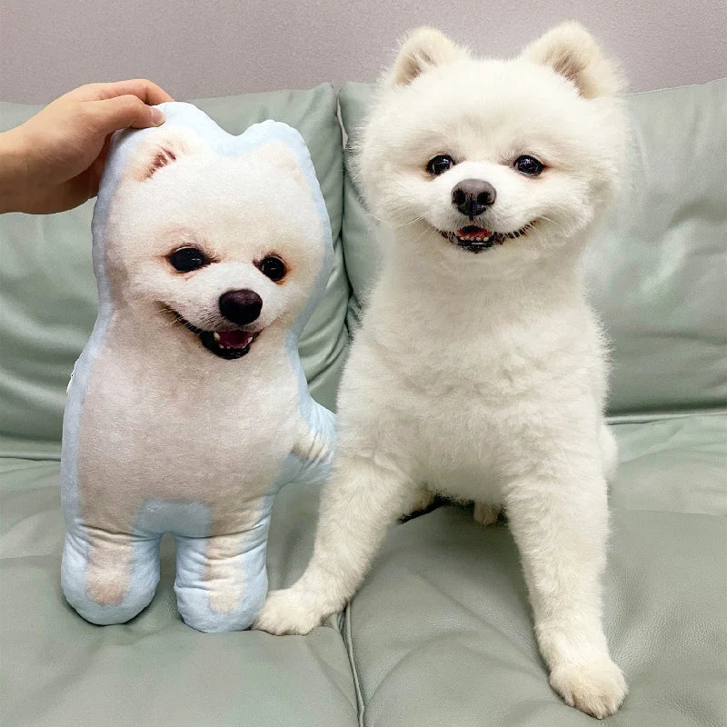 coussin personnalisable photo chien blanc imprimé anti décubitus coton polyester lavable tailles diverses adultes