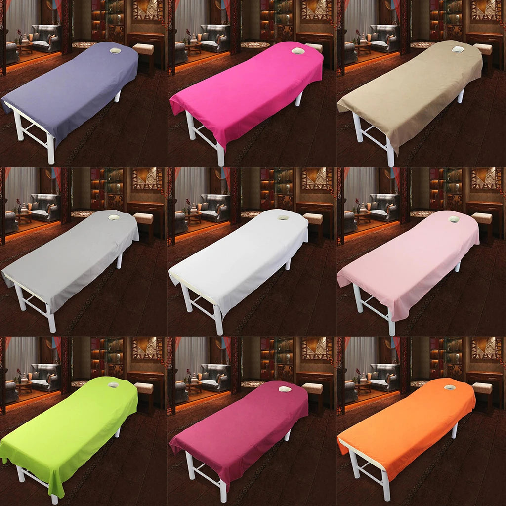 couverture protection table massage violet rose beige gris clair moderne uni