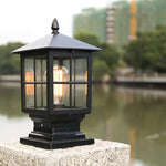 lampe sol classique noir bronze quadrillage transparent ip65 led e27 filaireextérieur moderne