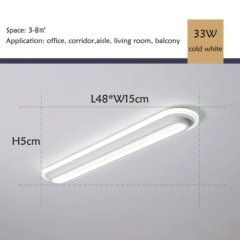 plafonnier led long linéaire moderne blanc aluminium couloir salon chambre minimaliste chic