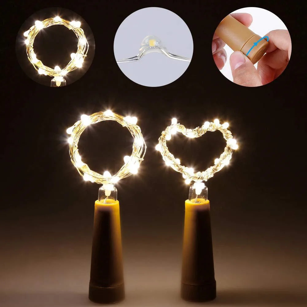 guirlande led guirlande bouteille liège lumineuse couleur chaud fêtes transparent festive