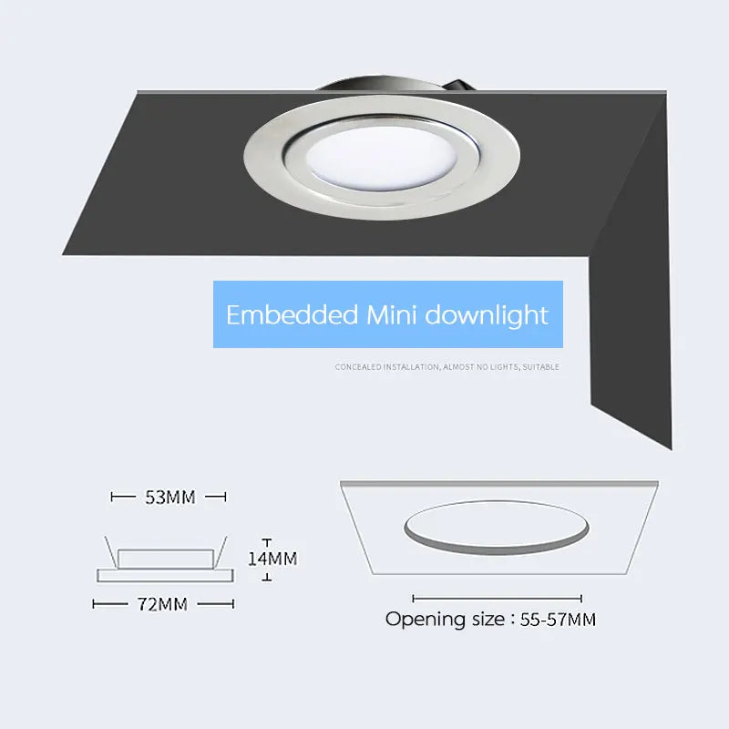 Spot LED argenté moderne 12V 3W 5W 7W 6000K 4000K 3000Kacierinoxydable