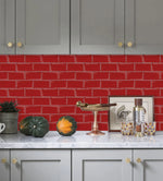 carreaux muraux 3d rouges adhésifs modernes lot pièces brillants décoration intérieure