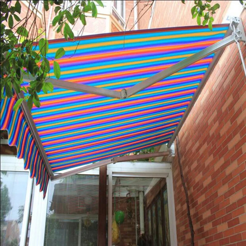 bannière d'étendage rayée moderne imperméable protection balcon jardin bleu marine rouge vert
