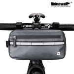 sacoche vélo bleu marine gris étanche bandes réfléchissantes pratique clips compartiment poches sportif