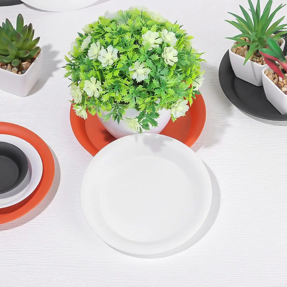 assiettes rondes modernes différentes tailles noir blanc orange solides intérieur extérieur
