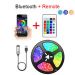 ruban led violet bleu rose bluetooth télécommande chargeur moderne chambre