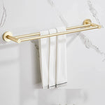 porte serviettes mural doré lisse moderne ensemble quincaillerie bain fixations serviettes blancs