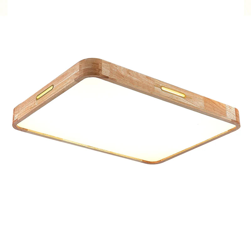 plafonnier moderne bois naturel finition lisse éclairage quotidien télécommande led minimaliste