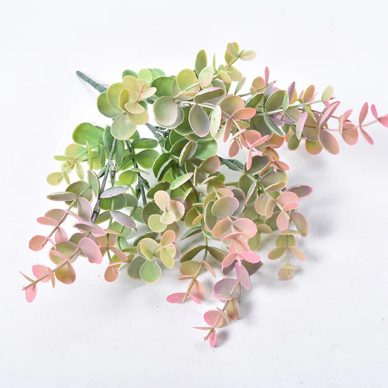 plantes artificielles feuilles eucalyptus vert branches murales décoration mariage anniversaireextérieur moderne