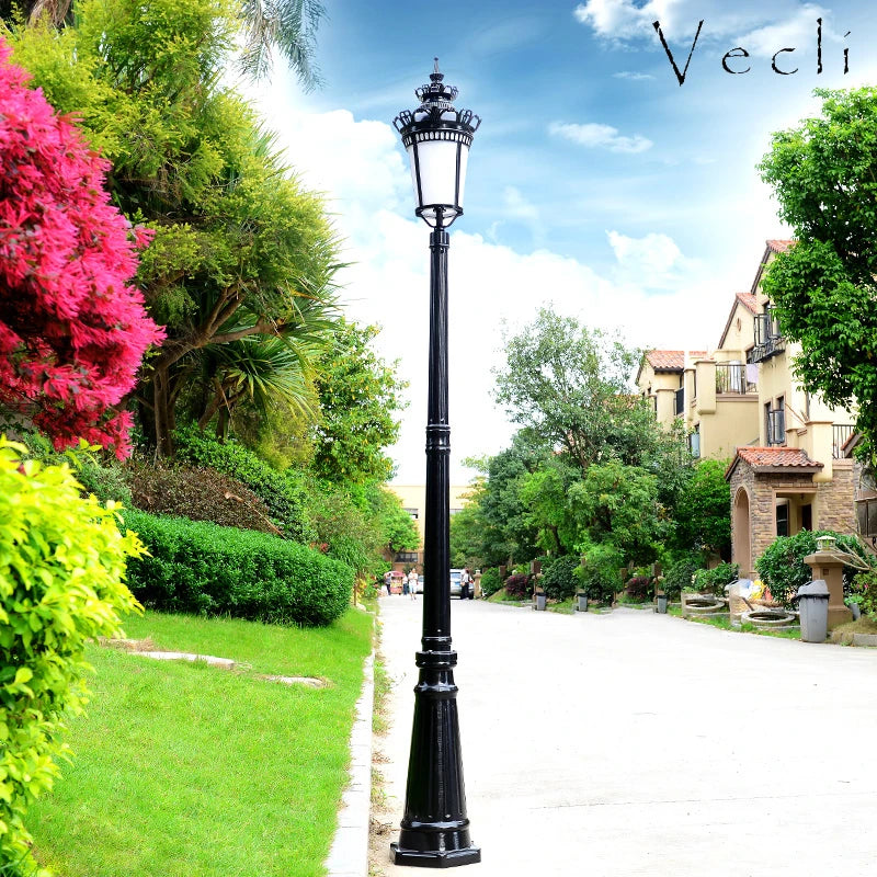 lumière rue extérieure moderne or ornements classique ip65 led e27 noir aluminium