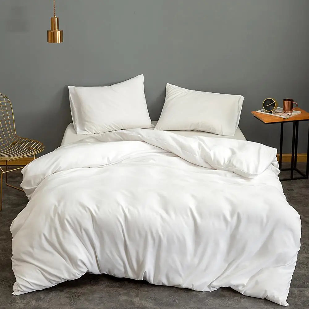 ensemble literie noir tissu uni aspect mat moderne zip adultes chambre coucher qualité polyester