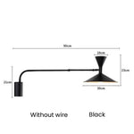 lampe murale bras articulé mid century gris blanc noir