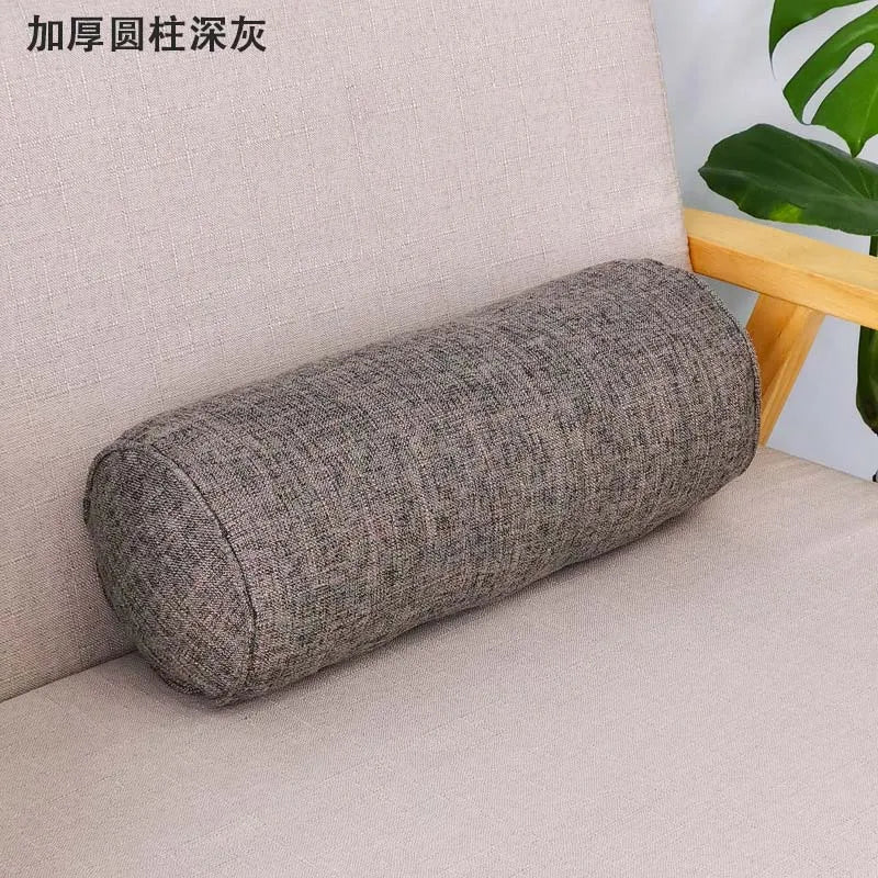 coussins rectangulaires patchwork lin moderne couleur gris orange moderne