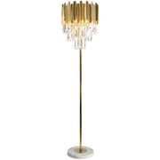 Lampe LED autoportante design art déco postmoderne en acier inoxydable et cristal marbré pour chambre