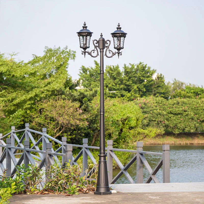 lampe rue industrielle led bronze élégante vintage ip65 éclairage public fer aluminium hand brushed