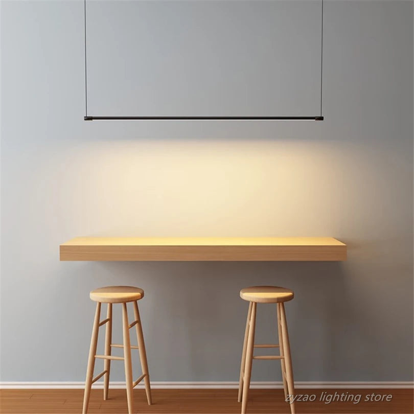 lampe suspendue moderne minimaliste 120cm noir ajustable salon chambre étude