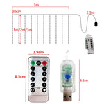 rideau lumineux led blanc moderne télécommande 5v ip65 adaptable 3x3m 3x2m 3x1m
