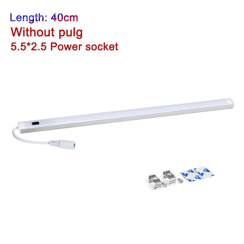 lampe led moderne 30cm 40cm 50cm blanc minimaliste adhésif clip adaptateur secteur