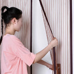 rideau moustiquaire porte magnétique noir beige rayures horizontales moderne adhésif clips bande