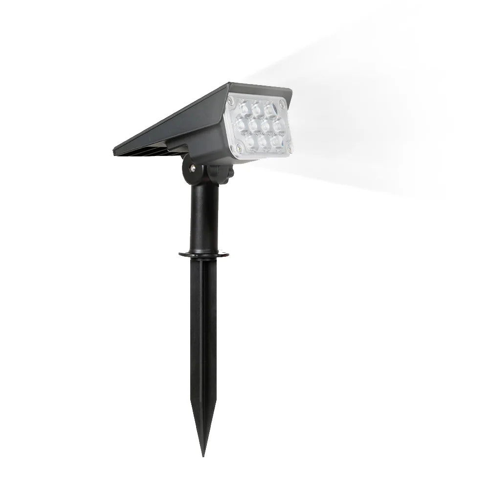 projecteur solaire moderne réglable lumière froide chaude bleue rgb led jardin extérieur ip65